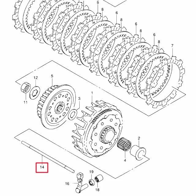 Varilla empujador embrague Suzuki RM 125 01-12