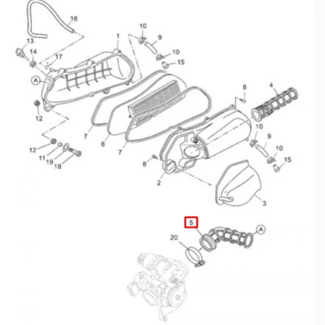 Tobera filtro aire Yamaha X-max 125 06-09