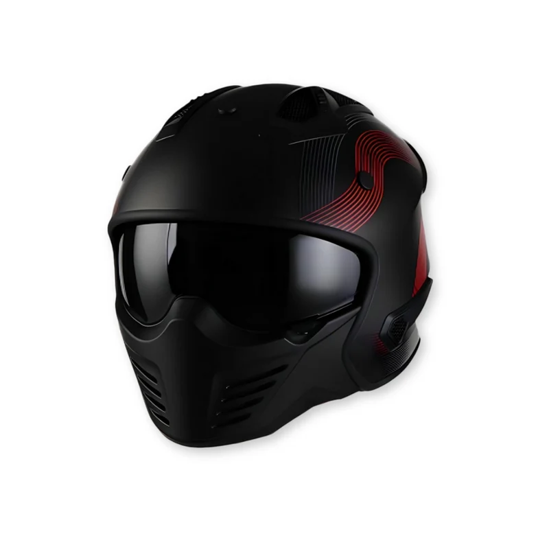 Casque vito bruzano mat noir / rouge