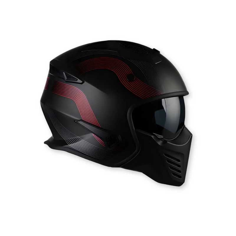 Casque vito bruzano mat noir / rouge