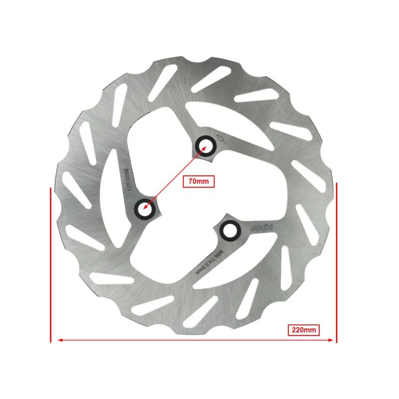 Disque de frein Polini Wave MBK Booster 220MM 3 trous
