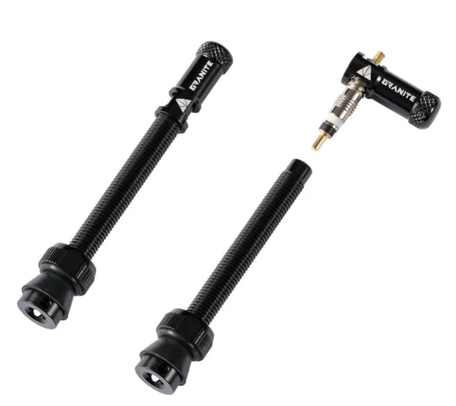 Valves (60mm) et bouchons de valve Granite CNC/démonte obus Juicy Nipples