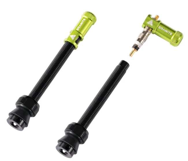 Valves (60mm) et bouchons de valve Granite CNC/démonte obus Juicy Nipples
