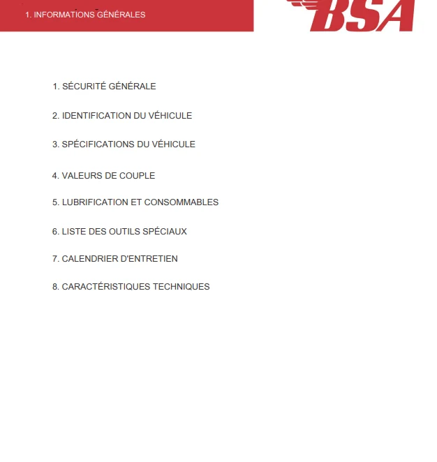 Manuel d'atelier BSA 650 Gold Star 2025 français