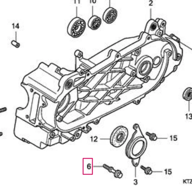 Tornillo soporte muelle caballete Honda 6x27