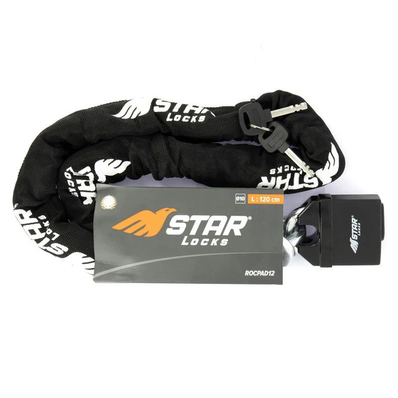 Chaîne antivol moto 1m20 avec cadenas