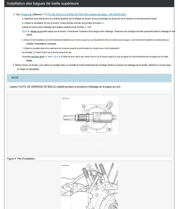 Manuel d'atelier Harley Davidson Sportster 2019 français