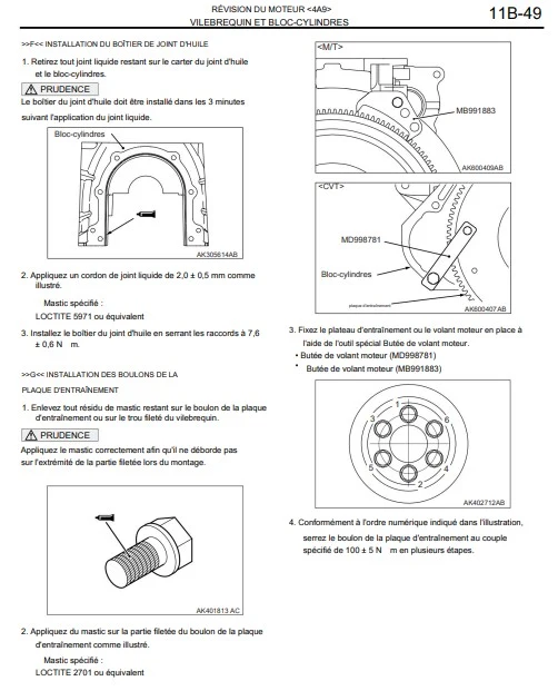 Manuel d'atelier Mitsubishi Colt 2002 2012 français