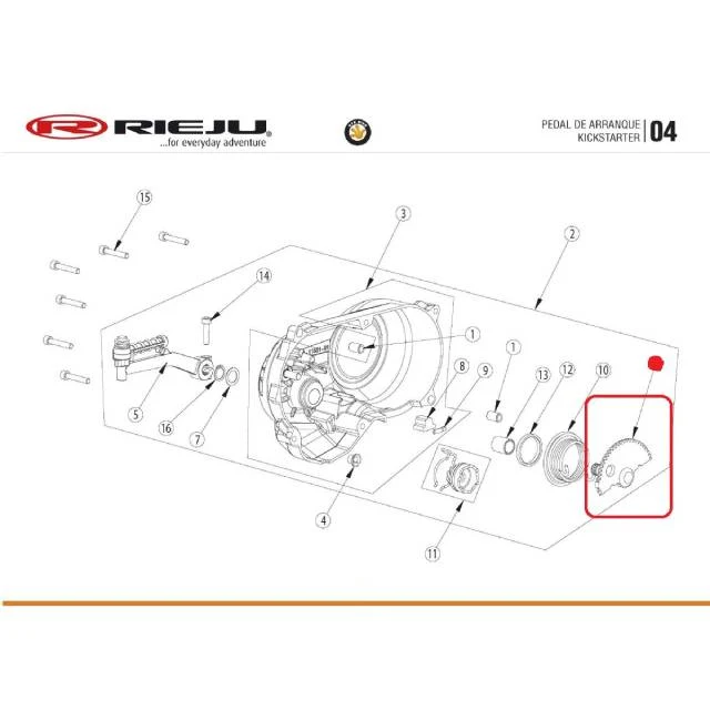 Eje pedal arranque 46-20 Rieju Bye Bike