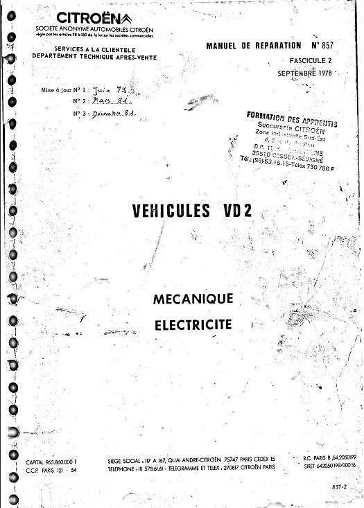 Manuels d'atelier et de réparation Citroën Visa et C15