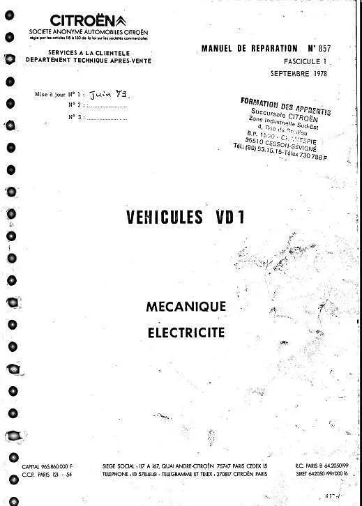 Manuels d'atelier et de réparation Citroën Visa et C15