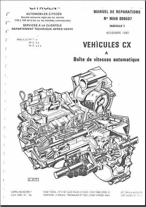 Manuels d'atelier et de réparation Citroën CX 1 et 2 tous modèles