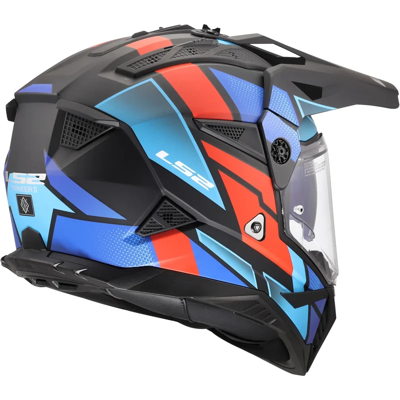 Casco LS2 MX702 Pioneer II Block - Negro/Azul/Rojo Mate