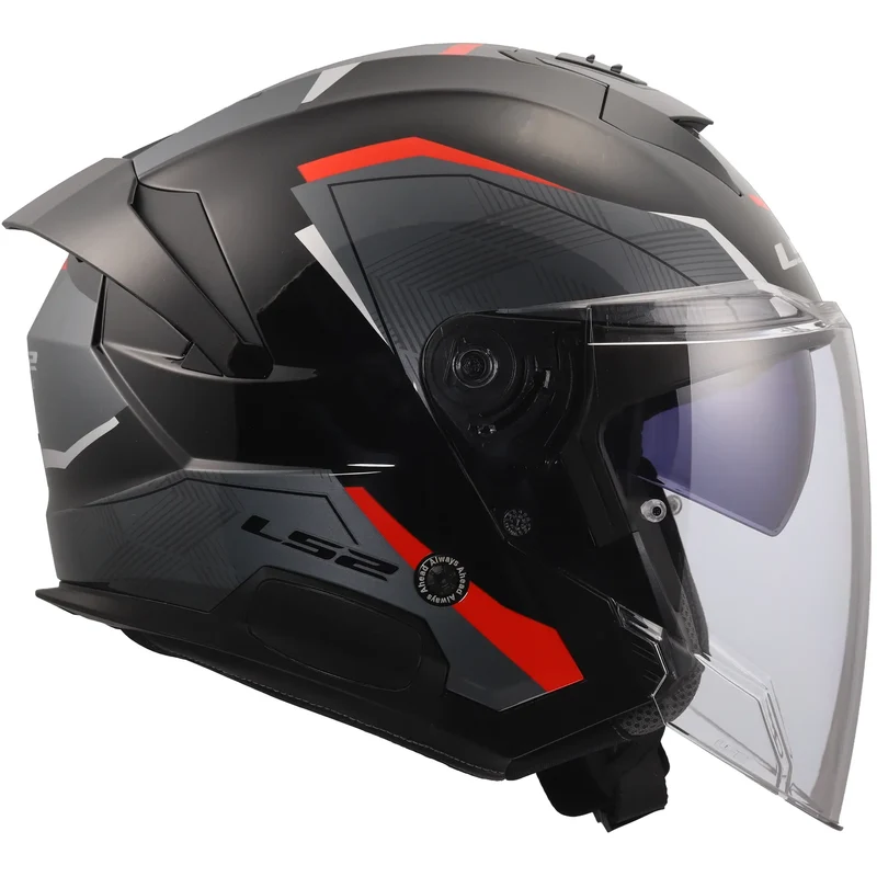 Casco LS2 OF618 Verso II Air - Negro/Rojo Brillo