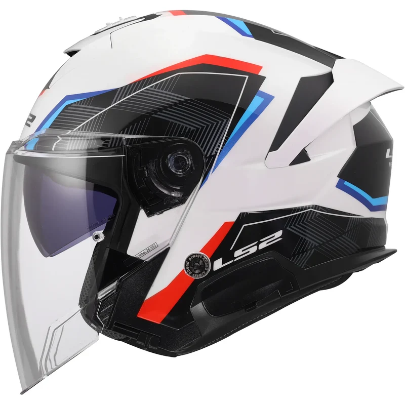 Casco LS2 OF618 Verso II Air - Blanco/Azul/Rojo Brillo