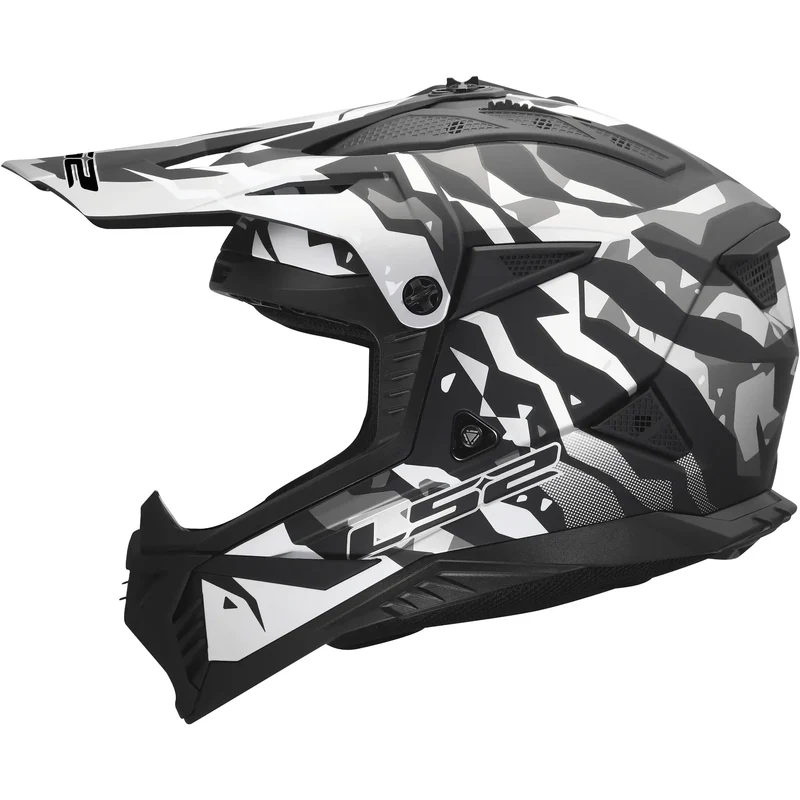 Casco LS2 MX708 Fast II Grotesk - Negro/Blanco Mate