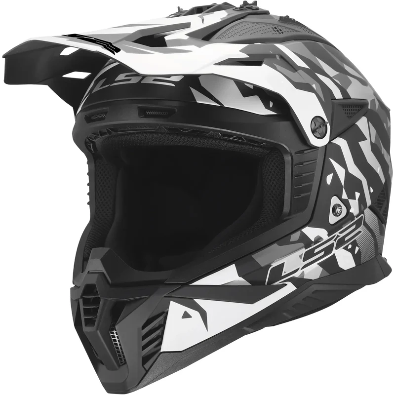 Casco LS2 MX708 Fast II Grotesk - Negro/Blanco Mate