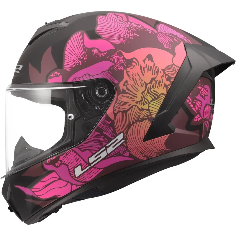 Casco LS2 FF820 Rapid III Poppies II - Negro/Rosa Mate
