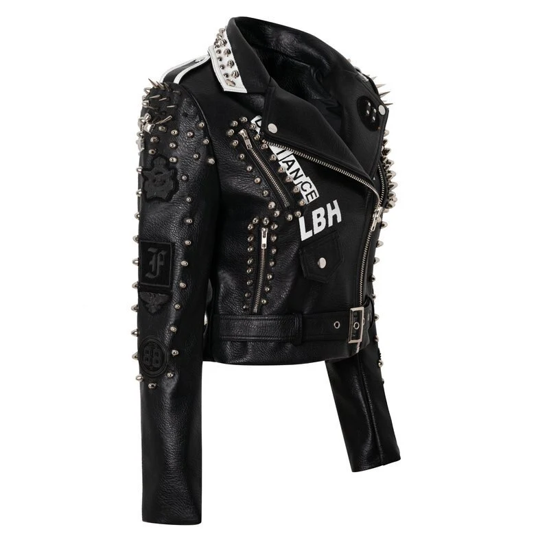 Veste biker femme - Cloutée
