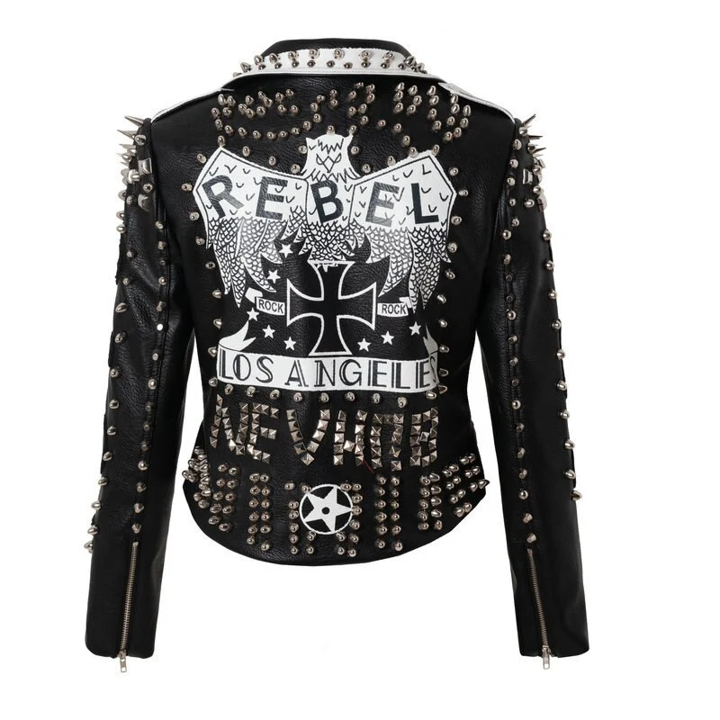 Veste biker femme - Cloutée