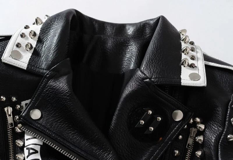 Veste biker femme - Cloutée