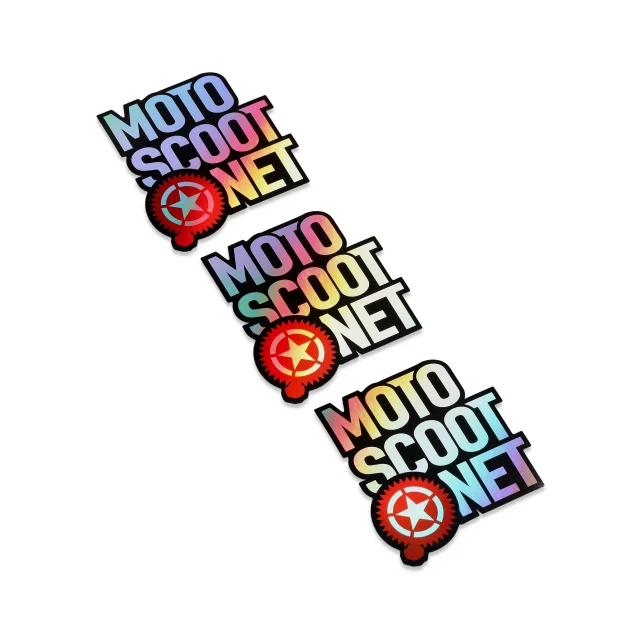 Pegatina motoscoot cuadrado holográfico