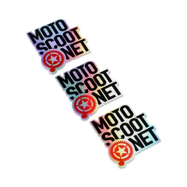 Pegatina motoscoot cuadrado holográfico - negro