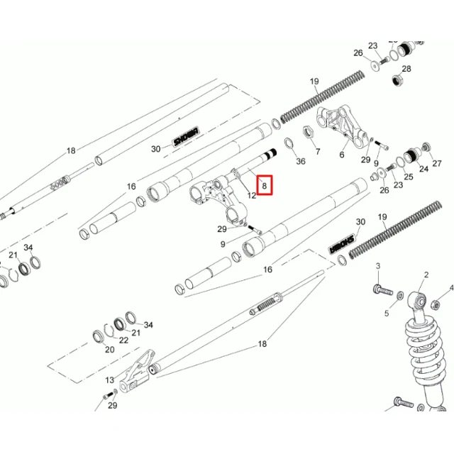 Tija inferior horquilla Showa Rieju RS2 / RS3 50-125