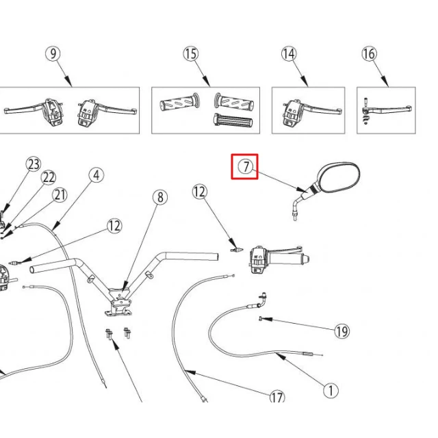 Retrovisor derecho Rieju Bye Bike
