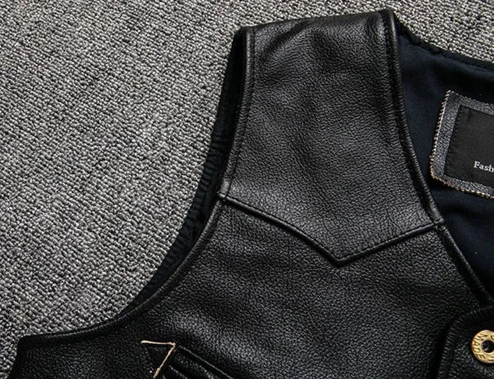 Gilet biker en cuir - Old vintage