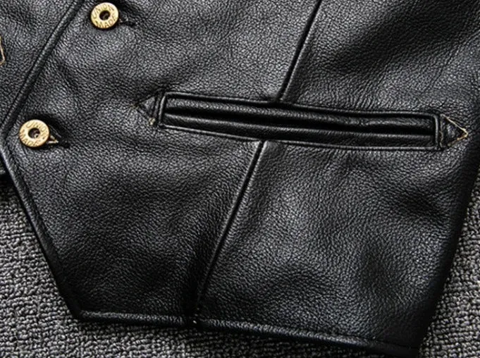 Gilet biker en cuir - Old vintage