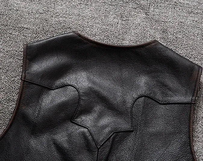 Gilet biker en cuir - Old vintage