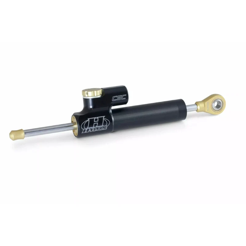 Amortiguador de dirección CSC carrera 75 invertido - Negro/Dorado Hyperpro