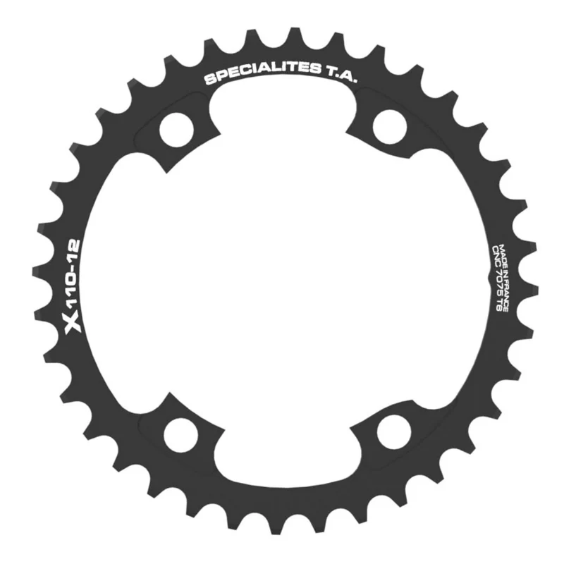 Plateau Route 4 branches Ø 110 Pour Shimano Ultegra R8100-8170 Dura-Ace R9200-9270 105 R7100 Ta X110 36 dents Intérieur Noir 12V. (Penser A Commander Le Kit Intravis Correspondant)
