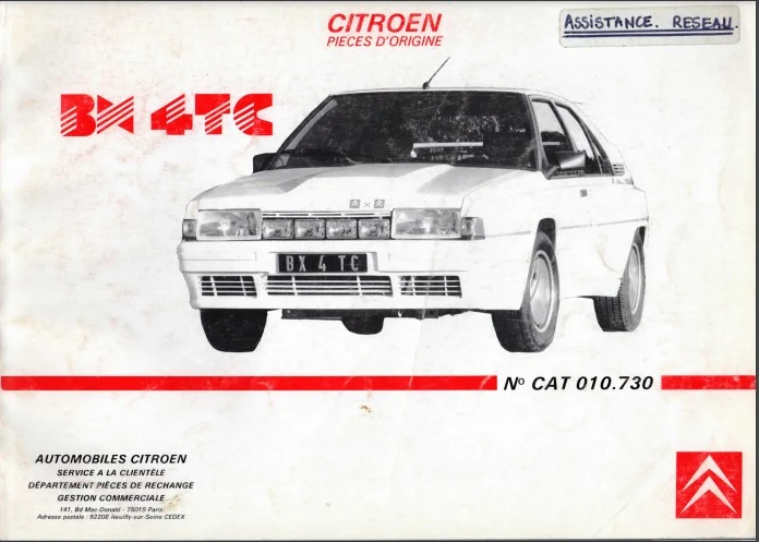 manuels d'atelier Citroën BX tous modèles Sport 4x4 et 4TC