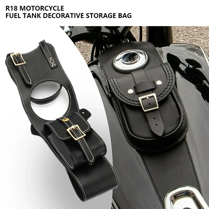 Trunk storage boxFor BMW R18 Classic 2020 Trunk storage box Motorcycle Fuel tank decoration storage bag retro PU leather