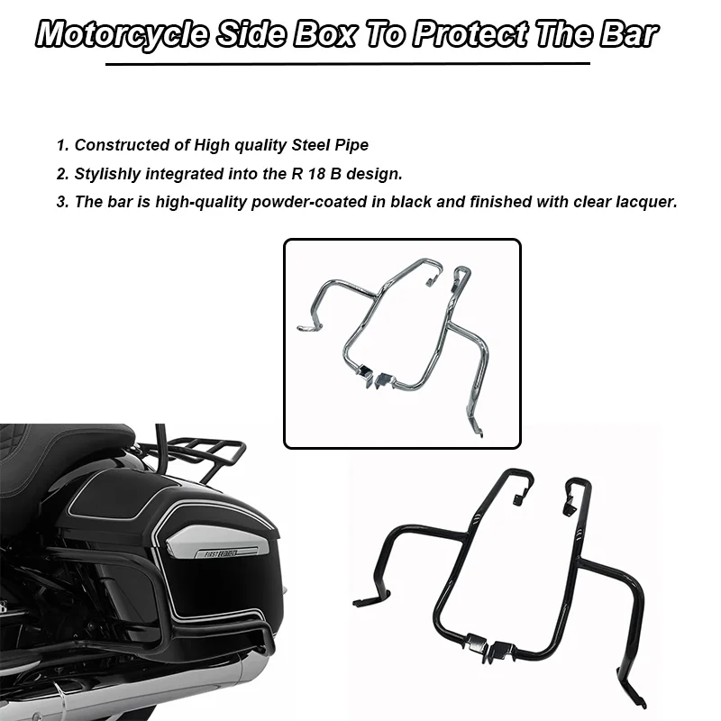 R 18 B Motorcycle Luggage Cases Saddlebags Tool Box Storage Trunk Crash Bar Bumper Fit For BMW R18B R18TC R18 TC R18 B 2021 2022
