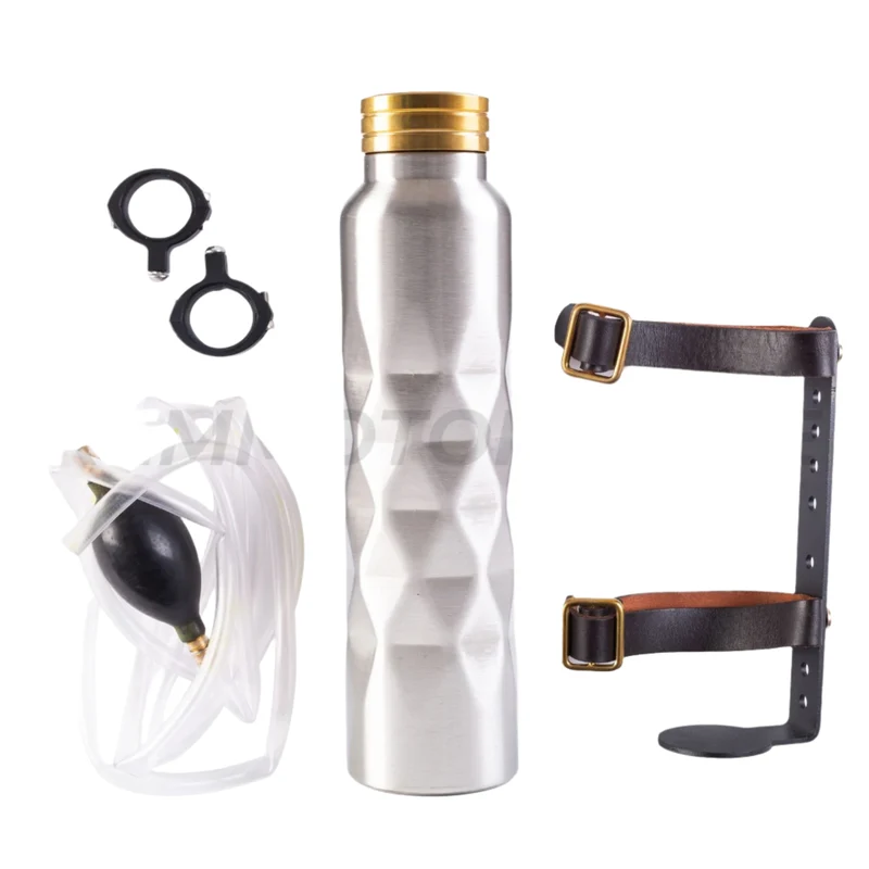 Reservoir additionnel Supérieur moto type Bouteille Bouchon en LAITON 1 L avec support