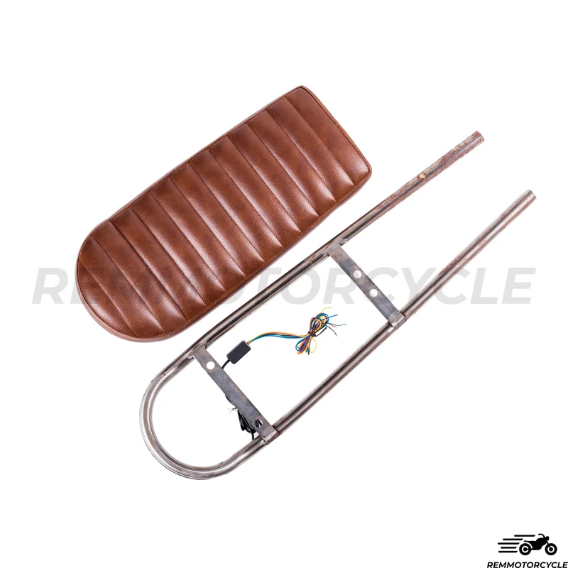 Selle Marron relevée modèle "Type 1" 50 cm avec Boucle LEDs défilants