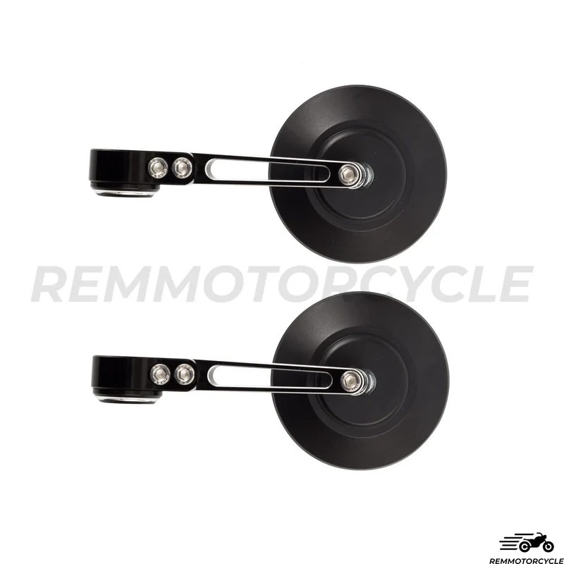 Rétroviseurs Bout de Guidon Noir Rond CNC 2.0