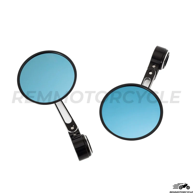 Rétroviseurs Bout de Guidon Noir Rond CNC 2.0