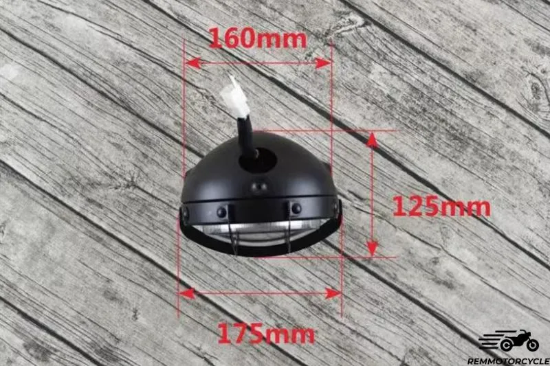 Phare Moto Anneaux LED et Grille Homologué