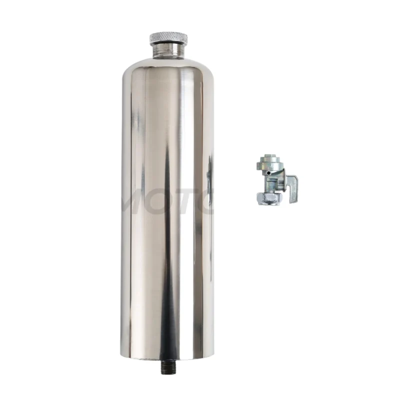 Reservoir additionnel moto type Bouteille Bouchon avec robinet et support