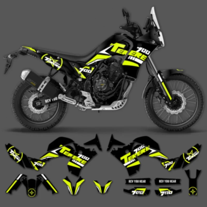 PowerZone for Custom Team Graphics Backgrounds Decals Stickers Kit For YAMAHA TENERE T 700 2018-2022 Decals Stickers 002