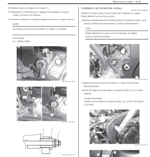 Manuel d'atelier Suzuki 1000 GSXR 2017 français