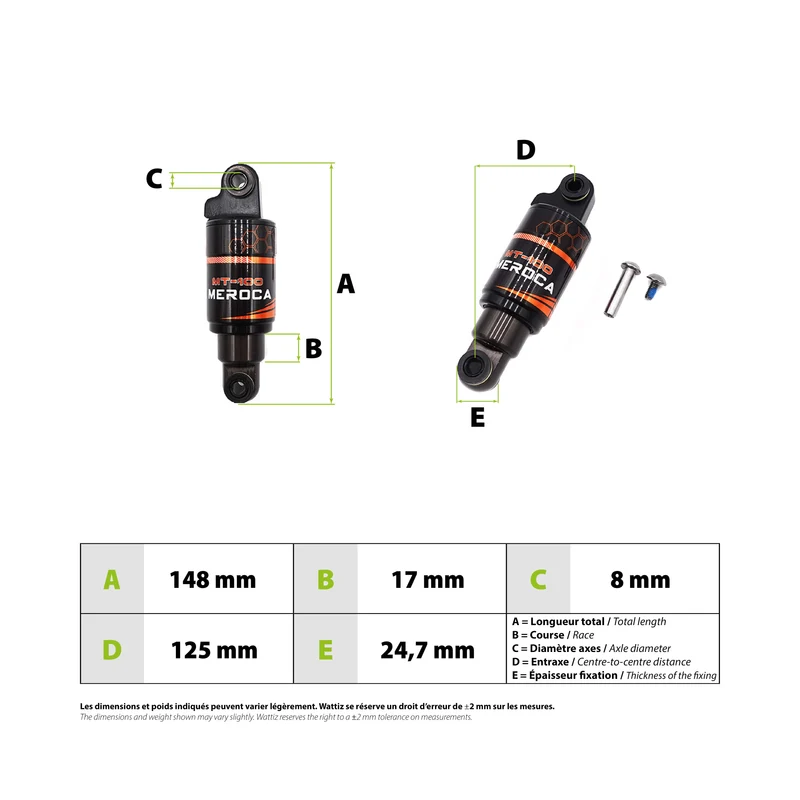 Amortisseur Meroca 125mm