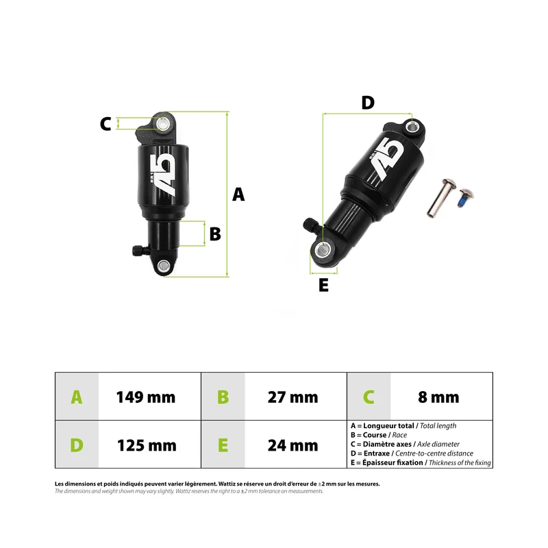 Amortisseur EXA Form A5 RR1 125mm