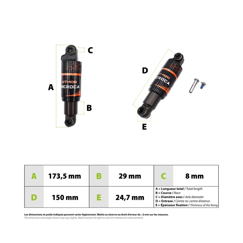 Amortisseur Meroca 150mm