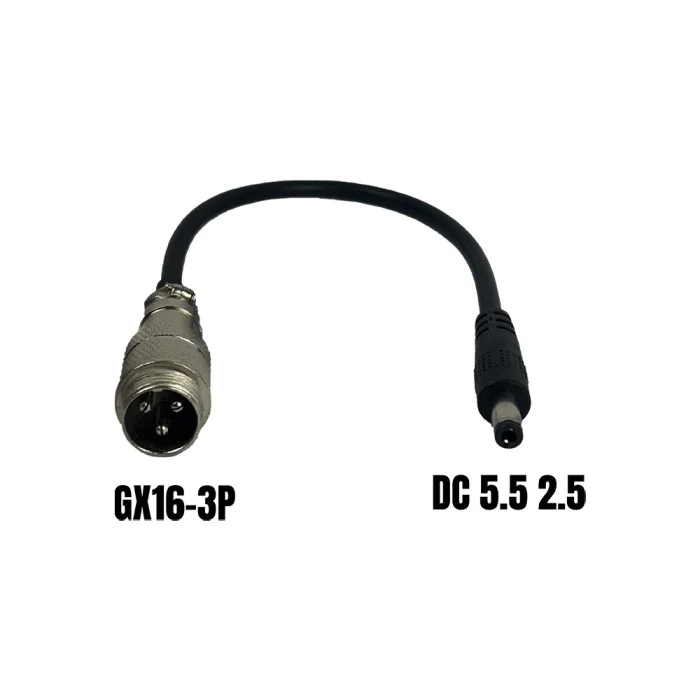 Adaptateur GX16-3 pins male vers GX16-4 pins femelle