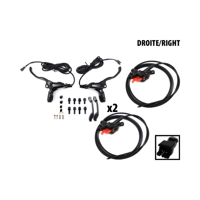 Kit freins hydrauliques 4 pistons connecteur SM (2 etriers AV droite / AR gauche)